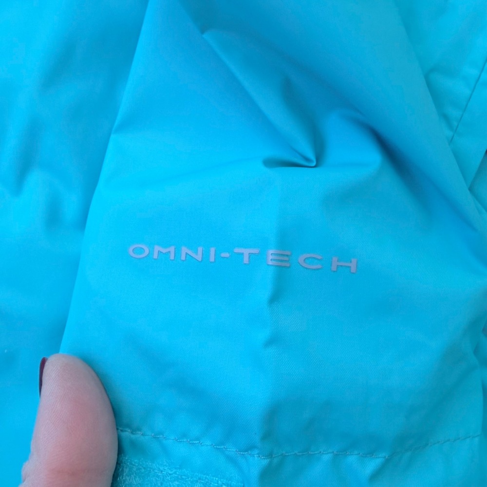 Columbia Arcadia II Jacket Womens Large Teal Blue Breathable Rain Coat Omnitech - Picture 12 of 16